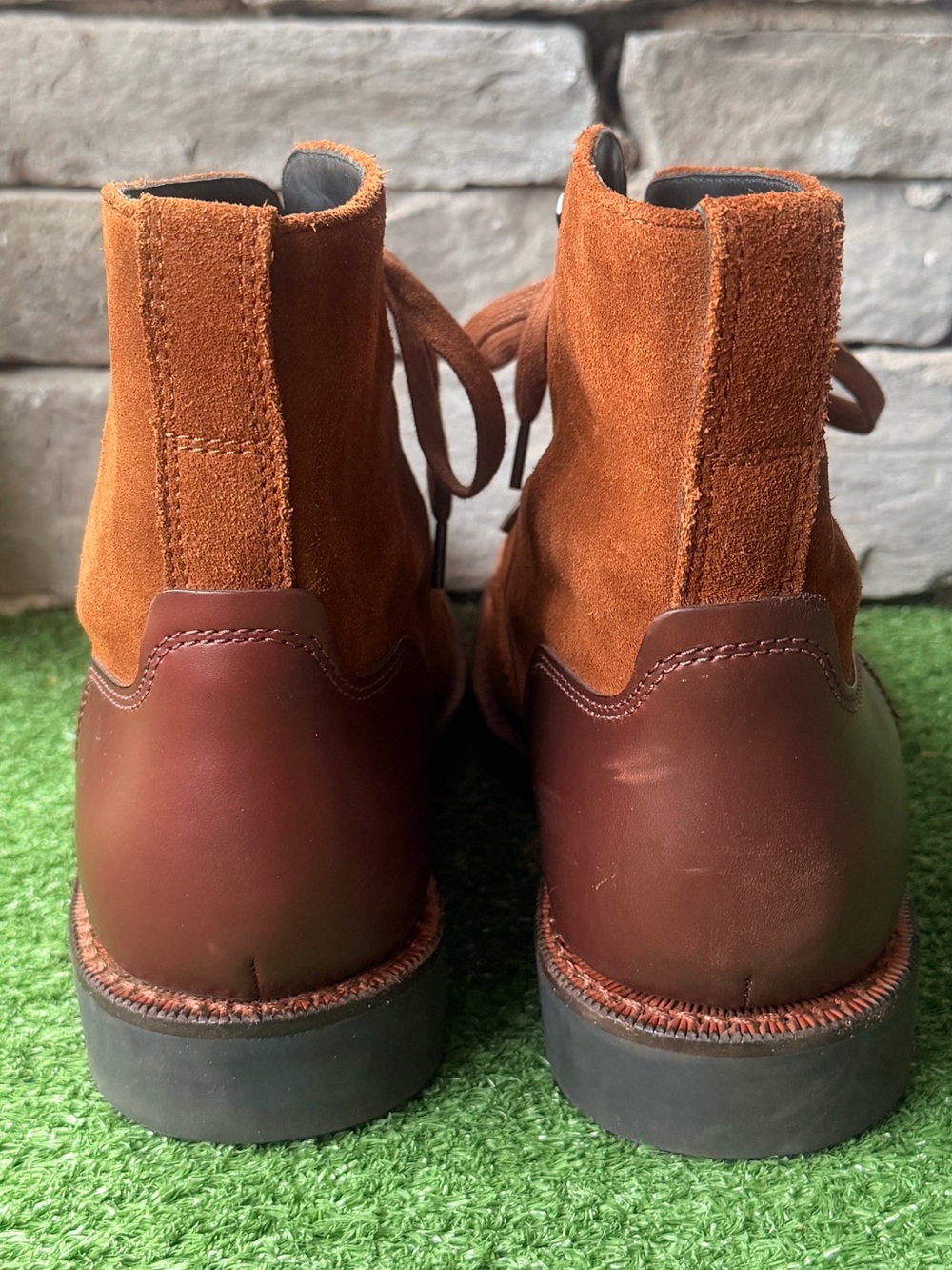 Coach Bleecker Cap Toe Suede Toffee Brown Leather Mens Boots - Picture 5 of 10